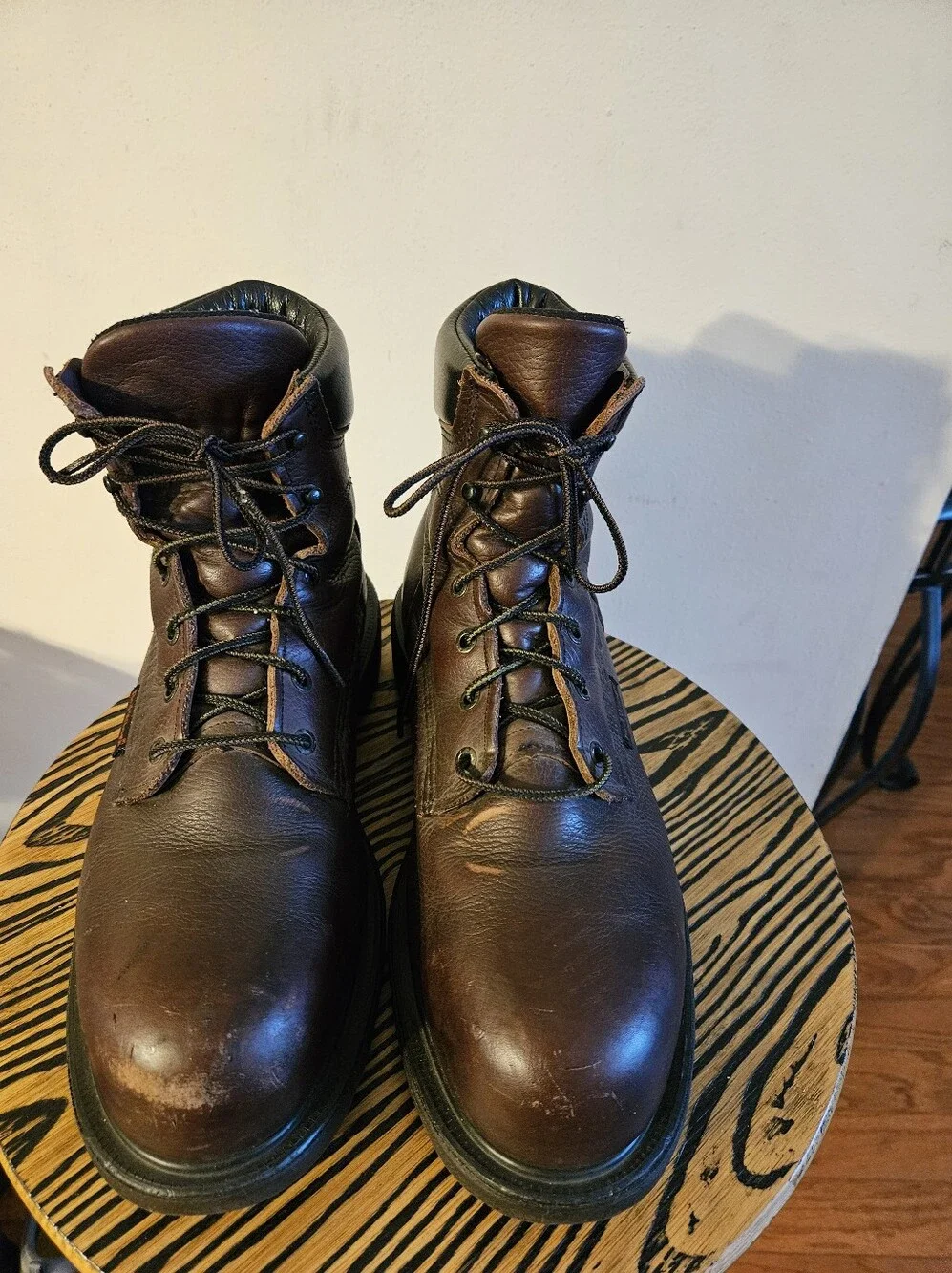 Red Wing Shoes Brown Leather Lace-Up Work Boots